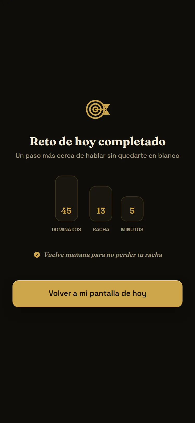 Celebración al terminar el reto