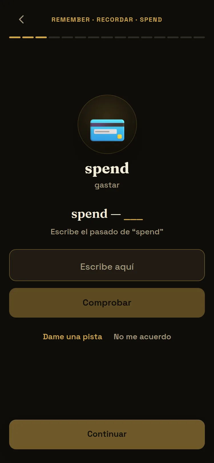 Completas la forma del verbo